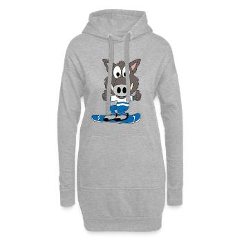 WILDSCHWEIN - SNOWBOARD - PISTENSAU - SPORT - Hoodie-Kleid - Grau meliert - Vorne