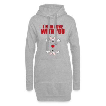 FLEDERMÄUSE - BATS - I´M IN LOVE WITH YOU - Hoodie-Kleid - Grau meliert - Vorne