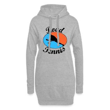 club de tennis sur route - Sweat-shirt à capuche long Femme - gris chiné - Devant