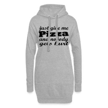 donnez-moi une pizza et personne ne se blesse - Sweat-shirt à capuche long Femme - gris chiné - Devant