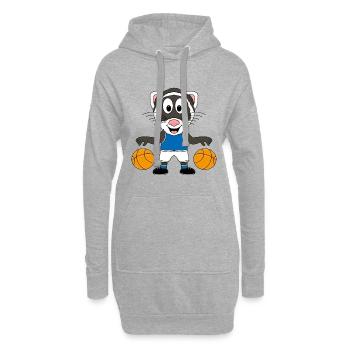 BASKETBALL - SPORT - FRETTCHEN - TIERISCH - Hoodie-Kleid - Grau meliert - Vorne