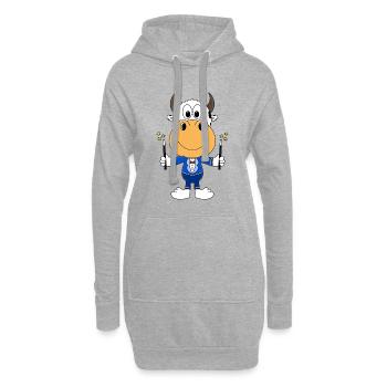 KUH - ZAUBERER - ZAUBERN - MAGIER - MAGIC - Hoodie-Kleid - Grau meliert - Vorne