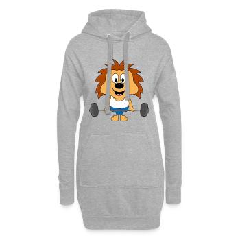 IGEL - FITNESS - SPORT - GEWICHTHEBER - TIER - Hoodie-Kleid - Grau meliert - Vorne