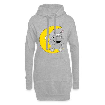NILPFERD - MOND - TIER - KIND - BABY - Hoodie-Kleid - Grau meliert - Vorne