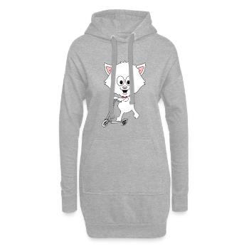 KATZE - ROLLER - TIER - KIND - BABY - SPORT - Hoodie-Kleid - Grau meliert - Vorne