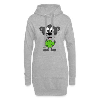 PANTHER - KLEEBLATT - TIER - KIND - BABY - Hoodie-Kleid - Grau meliert - Vorne