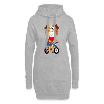 MEERSCHWEINCHEN - FAHRRAD - SPORT - KIND - BABY - Hoodie-Kleid - Grau meliert - Vorne
