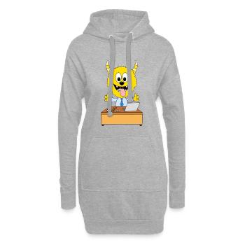 MONSTER - ARBEIT - MITARBEITER - CHEF - BÜRO - Hoodie-Kleid - Grau meliert - Vorne