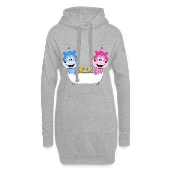 EINHÖRNER - BADEWANNE - LIEBE - LOVE - Hoodie-Kleid - Grau meliert - Vorne