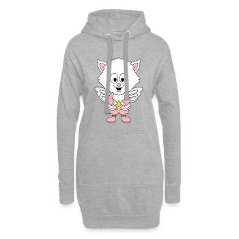 KATZE - KATER - ENGEL - HIMMEL - STERN - TIER - Hoodie-Kleid - Grau meliert - Vorne