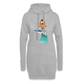 BIBER - OTTER - MARDER - SURFER - WELLENREITER - Hoodie-Kleid - Grau meliert - Vorne