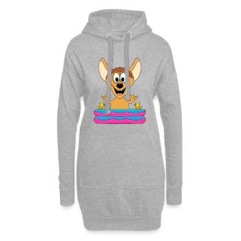HYÄNE - POOL - PLANSCHBECKEN - TIERISCH - SHAKA - Hoodie-Kleid - Grau meliert - Vorne