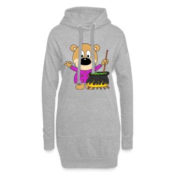 TEDDYBÄR - BÄR - TEDDY - HEXE - HALLOWEEN - Hoodie-Kleid - Grau meliert - Vorne