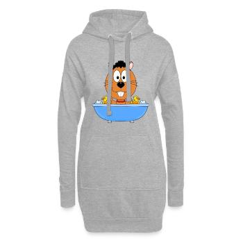 OTTER - BIBER - MARDER - BADEWANNE - TIER - Hoodie-Kleid - Grau meliert - Vorne