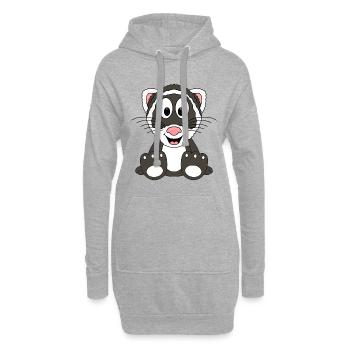 FRETTCHEN - TIER - TIERISCH - KIND - BABY - Hoodie-Kleid - Grau meliert - Vorne
