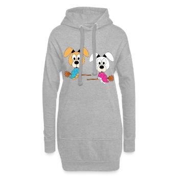 HUNDE - HEXEN - HALLOWEEN - TIERISCH - LIEBE - Hoodie-Kleid - Grau meliert - Vorne