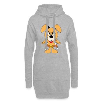 HUND - COWBOY - SHERIFF - REVOLVER - KNOCHEN - Hoodie-Kleid - Grau meliert - Vorne