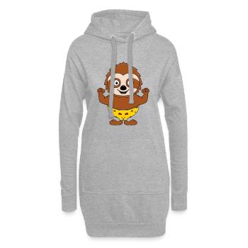 FAULTIER - FITNESS - BODYBUILDING - SPORT - TIER - Hoodie-Kleid - Grau meliert - Vorne