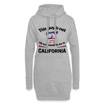 Le voyage en Californie - Sweat-shirt à capuche long Femme - gris chiné - Devant