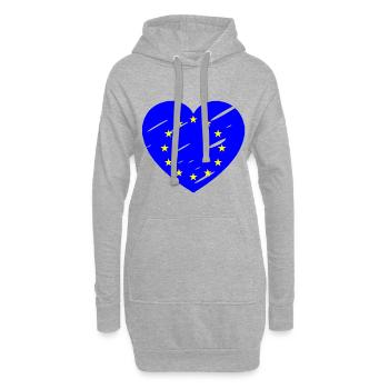Cœur de l’Europe - Sweat-shirt à capuche long Femme - gris chiné - Devant