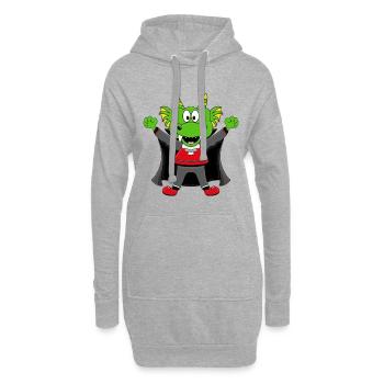 HALLOWEEN - DRACHE - VAMPIR - DRACULA - BABY - Hoodie-Kleid - Grau meliert - Vorne