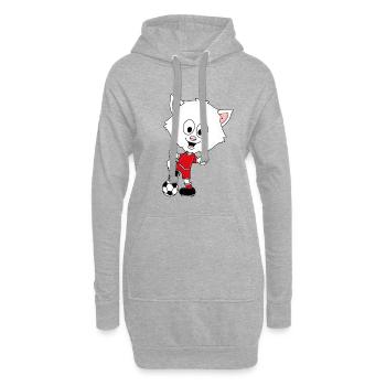 FUßBALL - SPORT - FUßBALLSPIELER - KATZE - BABY - Hoodie-Kleid - Grau meliert - Vorne