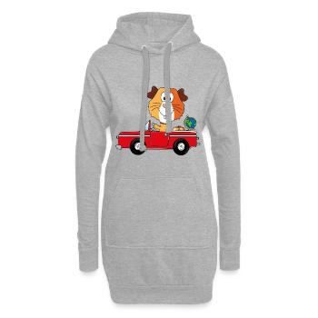 WELTENBUMMLER - MEERSCHWEINCHEN - REISE - URLAUB - Hoodie-Kleid - Grau meliert - Vorne