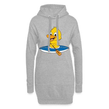 ENTE - KÜKEN - KAJAK - KANU - TIER - KIND - BABY - Hoodie-Kleid - Grau meliert - Vorne