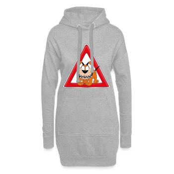 ACHTUNG! WACHHUND - HUND - TIER - KIND - BABY - Hoodie-Kleid - Grau meliert - Vorne