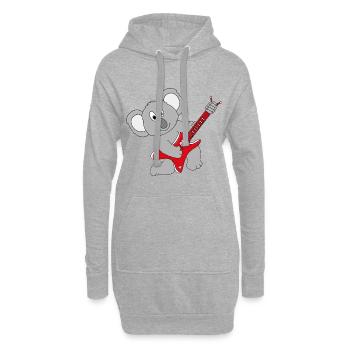 GITARRE - MUSIK - KOALA - TIER - KIND - BABY - Hoodie-Kleid - Grau meliert - Vorne