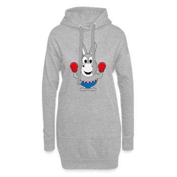 ESEL - BOXER - BOXEN - SPORT - TIER - KIND - BABY - Hoodie-Kleid - Grau meliert - Vorne