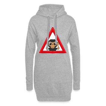 ACHTUNG SCHIMPANSE - AFFE - TIER - KIND - BABY - Hoodie-Kleid - Grau meliert - Vorne