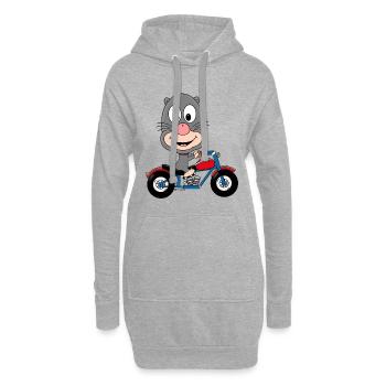 BIKER - MOTORRAD - MAULWURF - TIER - KIND - BABY - Hoodie-Kleid - Grau meliert - Vorne