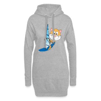 WINDSURFER - WASSERSPORT - HAMSTER - KIND - BABY - Hoodie-Kleid - Grau meliert - Vorne