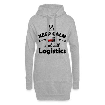 Équipe logistique - Sweat-shirt à capuche long Femme - gris chiné - Devant