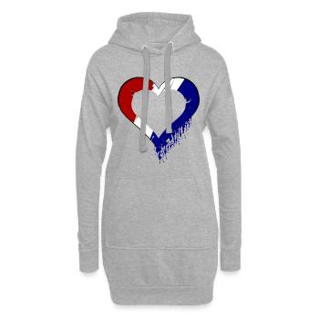 Amour hollandais - Sweat-shirt à capuche long Femme - gris chiné - Devant