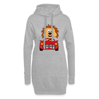 IGEL - AUTO - TIER - TIERISCH - KIND - BABY - Hoodie-Kleid - Grau meliert - Vorne