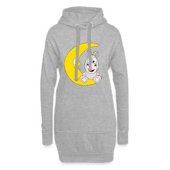 MOND - ZIEGE - TIER - KIND - BABY - TIERISCH - Hoodie-Kleid - Grau meliert - Vorne