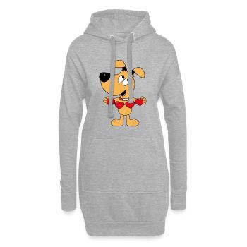 HUND - LIEBE - LOVE - TIERISCH - VERLIEBT - TIER - Hoodie-Kleid - Grau meliert - Vorne