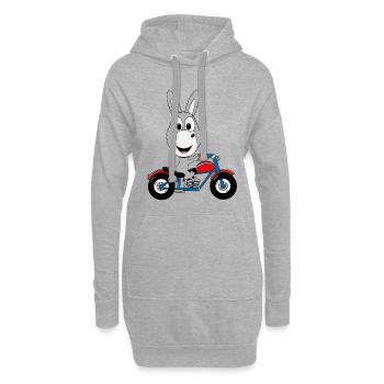MOTORRAD - ESEL - BIKER - TIER - KIND - BABY - Hoodie-Kleid - Grau meliert - Vorne
