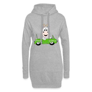 ZIEGE - AUTO - TIER - KIND - BABY - TIERISCH - Hoodie-Kleid - Grau meliert - Vorne