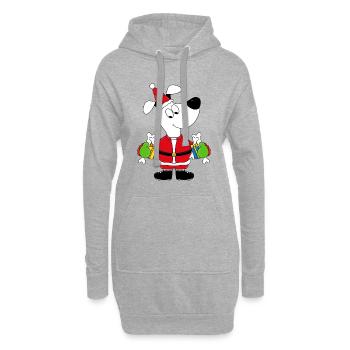 WEIHNACHTEN - HUND - GESCHENKE - WEIHNACHTSMANN - Hoodie-Kleid - Grau meliert - Vorne