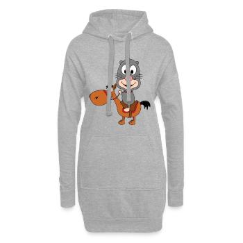 MAULWURF - PFERD - REITEN - TIER - KIND - BABY - Hoodie-Kleid - Grau meliert - Vorne