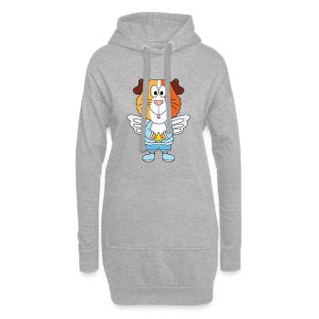 MEERSCHWEINCHEN - ENGEL - HIMMEL - TIER - KIND - Hoodie-Kleid - Grau meliert - Vorne