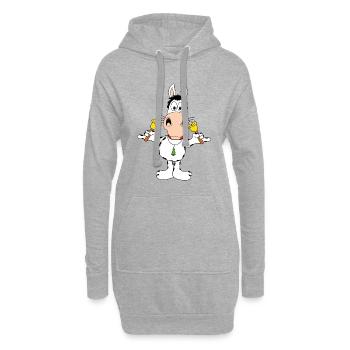 PFERD - PONY - GLOCKEN - WEIHNACHTEN - TIERISCH - Hoodie-Kleid - Grau meliert - Vorne