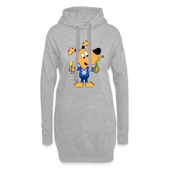 HUND - PARTY - FEIER - SILVESTER - NEUJAHR - TIER - Hoodie-Kleid - Grau meliert - Vorne
