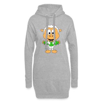 SCHAF - KLEEBLÄTTER - TIER - KIND - BABY - Hoodie-Kleid - Grau meliert - Vorne
