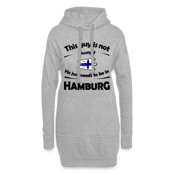 Fabriqué à Hambourg - Sweat-shirt à capuche long Femme - gris chiné - Devant