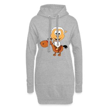 SCHAF - REITEN - PFERD - PONY - TIERE - Hoodie-Kleid - Grau meliert - Vorne