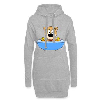 BADEWANNE - TEDDY - BÄR - TEDDYBÄR - Hoodie-Kleid - Grau meliert - Vorne